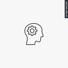 Mind businessman, think, linear style sign for mobile concept and web design