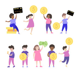 Vector child finance isolated illustration 