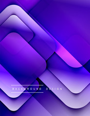 Rounded squares shapes composition geometric abstract background. 3D shadow effects and fluid gradients. Modern overlapping forms.