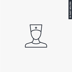 Nurse, linear style sign for mobile concept and web design