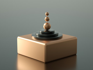 Fototapeta na wymiar Modern minimalism futuristic background with cubes and balls. 3d illustration, 3d rendering.