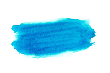 Fototapeta premium Blue sky watercolor on white background.The color splashing in the paper.It is a hand drawn. For text, element for decoration.