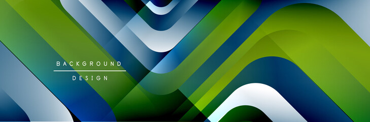 Round squares shapes composition geometric abstract background. Vector Illustration