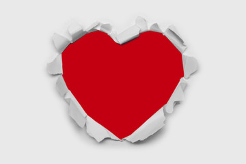 Torn paper heart