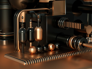 Modern minimalism futuristic background with cubes and balls. 3d illustration, 3d rendering.