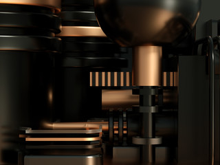 Modern minimalism futuristic background with cubes and balls. 3d illustration, 3d rendering.