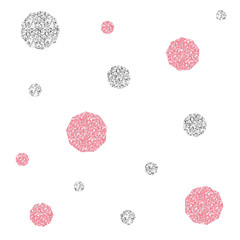 seamless pink and silver glitter nanogon pattern on white background