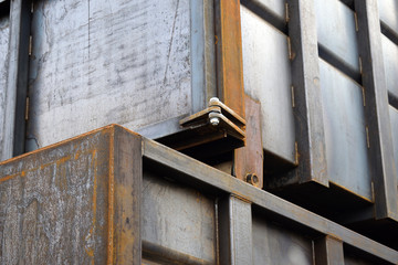 Detail of Hinge on New Steel Skip