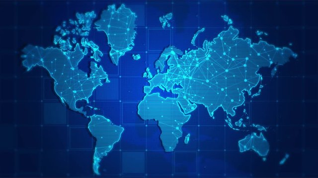 World map digital technology concept,Business networking background,Map digital tech presentation.