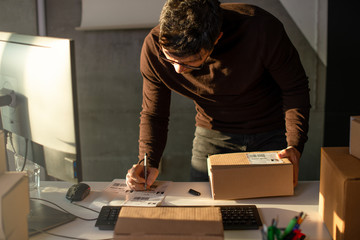 Young Man Working in Delivery service	