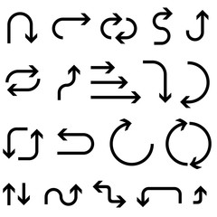 Hand drawn arrows. Black signs