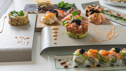 delicious food . table composition