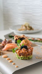 delicious food . table composition