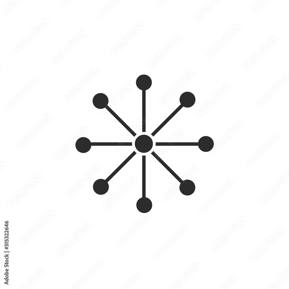 Poster global networking icon on white background