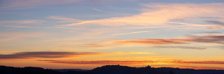 beautiful sky with clouds at sunrise