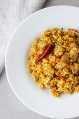Homemade pilaf with pork