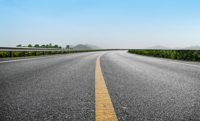 Road Pavement and Outdoor Natural Landscape..