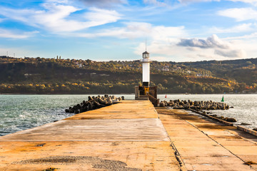 Lighthouse in Sea Port Varna, Bulgaria