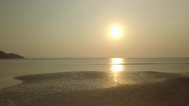 Sunset Tongkrut bech koh samui island Thailand - Drone flight out over ocean