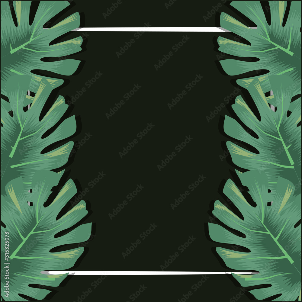 Canvas Prints tropical leaves monstera palms decoration banner