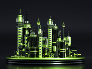 Modern minimalism futuristic background with cubes and balls. 3d illustration, 3d rendering.