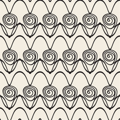 seamless monochrome flower with stripe line pattern background