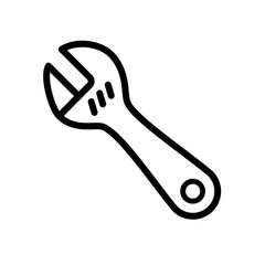 Wrench icon vector outlined style