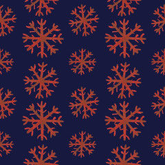 Fototapeta na wymiar Snowflake seamless pattern. Snowflake watercolor repeated background