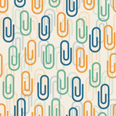 seamless stationary pattern background with colorful paper clip