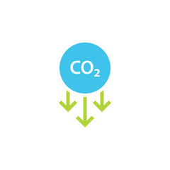 CO2 reduction icon. Clipart image isolated on white background