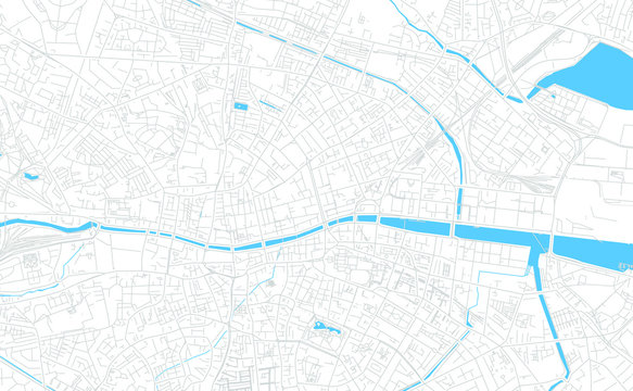 Dublin, Ireland bright vector map