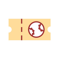 Baseball or softball ticket simple icon. Clipart image isolated on white background