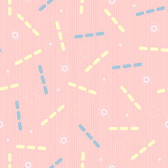 seamless pastel line pattern background with star and dot shape