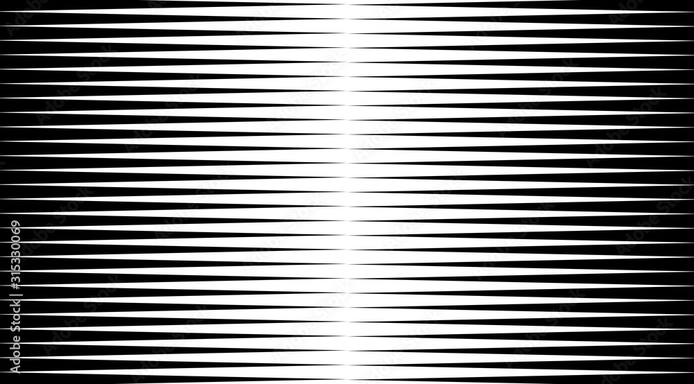 Poster halftone background with stripped black and white lines. optical illusion art vector design.