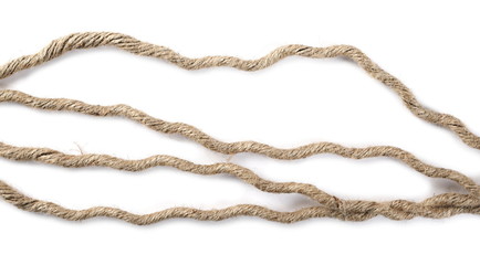 Rope, strings isolated on white background and texture 