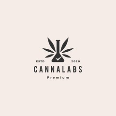 cannabis lab test check certified certificate logo retro vintage hipster icon illustration