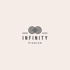 infinity mobius logo vector icon hipster vintage retro