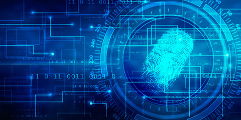 Fingerprint Scanning Technology Concept 2d Illustration