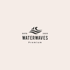 wave water sea logo vector icon illustration hipster vintage retro