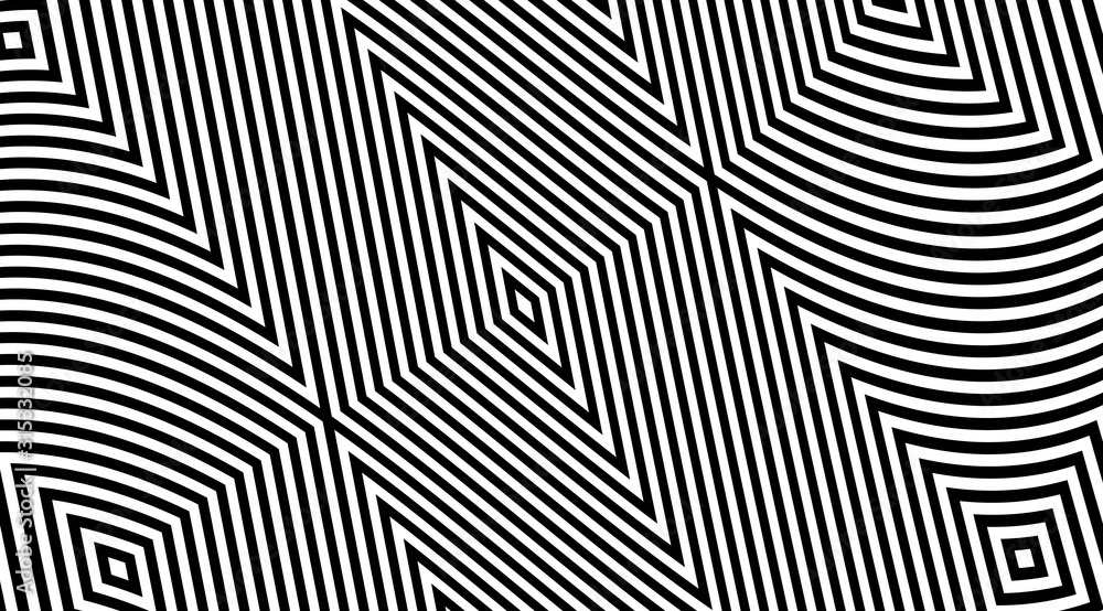 Aufkleber optical illusion geometric striped pattern background vector design.