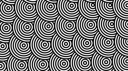 Geometric pattern with stripped circles vector design.