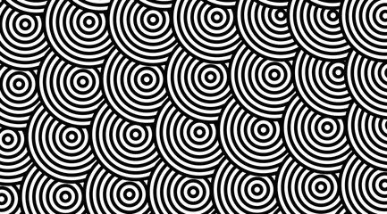 Geometric pattern with stripped circles vector design.