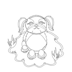 Shih Tzu Dog coloring picture. Cartoon style. Dog illustration. Cute dog vector design. Pets design. Kids design. Coloring book. Printable coloring page for children. Dog coloring page.