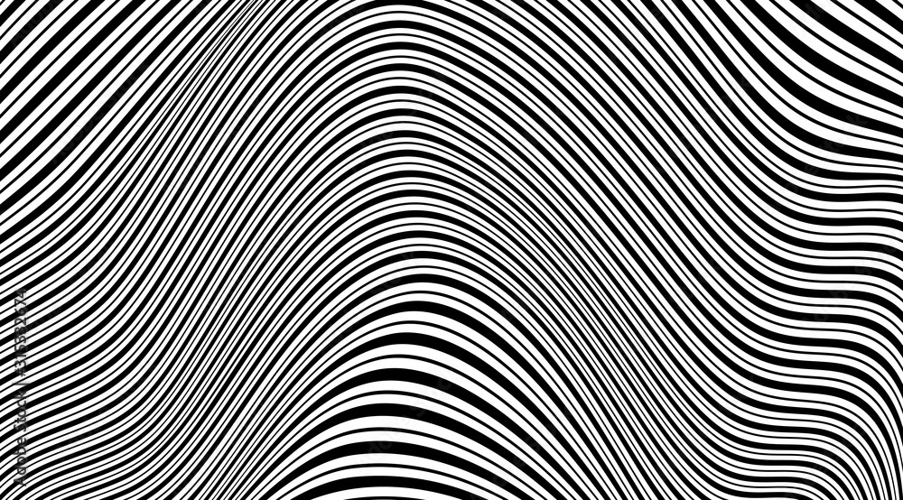 Aufkleber abstract modern stripped wavy pattern backdrop. optical illusion background.