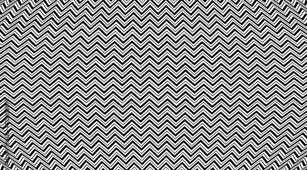 Aufkleber Zig zag stripes geometric pattern. Optical illusion background