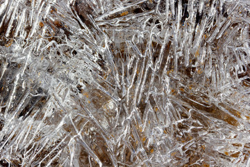 Ice. The frozen water. Winter background.