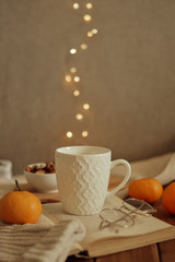 cup of tea and tangerine