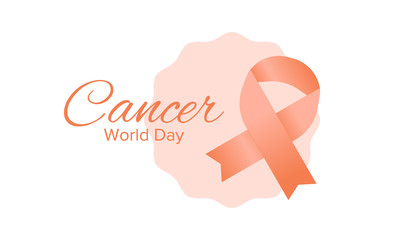 World Cancer Day. Celebrate annual in February 4. Prevention and protection. Awareness campaign. Medical healthcare concept. Poster with ribbon. Banner and background. Vector illustration