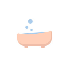 Vector bath flat icon on white background