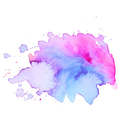 Watercolor brush paint paper texture vector isolated splash on white background for banner, poster, wallpaper.